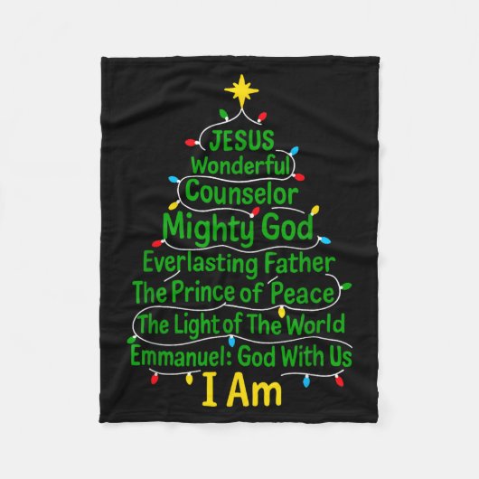 Christian Christmas Jesus Bible Names Xmas Tree Sh Fleecedecke (Vorderseite)