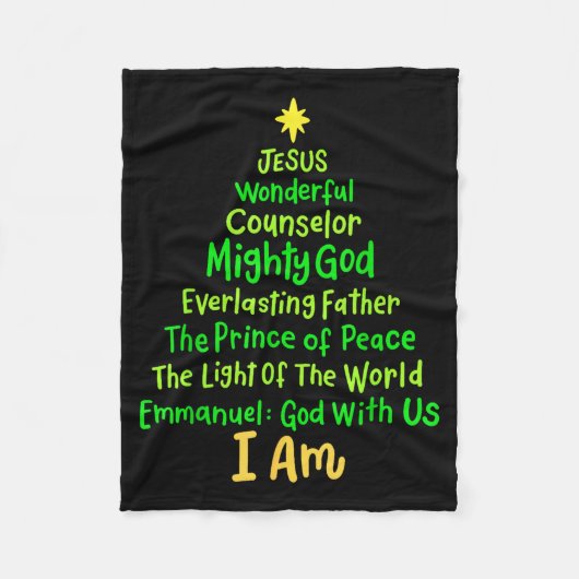 Christian Christmas Jesus Bible Names Xmas Tree Sh Fleecedecke (Vorderseite)