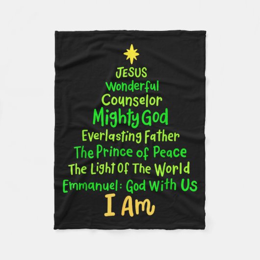 Christian Christmas Jesus Bible Names Xmas Tree Sh Fleecedecke (Vorderseite)