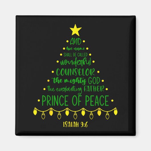 Christian Christmas Jesus Bible Names Xmas Tree Sh Magnet (Vorne)