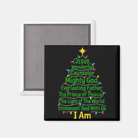 Christian Christmas Jesus Bible Names Xmas Tree Sh Magnet (Vorderseite/Rückseite)