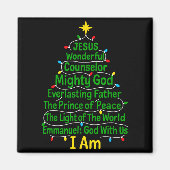 Christian Christmas Jesus Bible Names Xmas Tree Sh Magnet (Vorne)