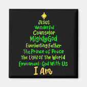 Christian Christmas Jesus Bible Names Xmas Tree Sh Magnet (Vorne)