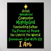 Christian Christmas Jesus Bible Names Xmas Tree Sh Poster (Vorne)
