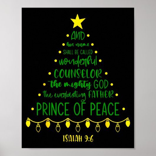 Christian Christmas Jesus Bible Names Xmas Tree Sh Poster (Vorne)