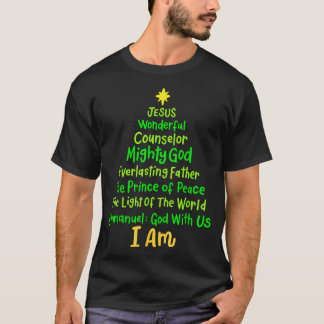 Christian Christmas Jesus Bible Names Xmas Tree Sh T-Shirt
