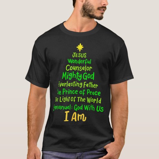 Christian Christmas Jesus Bible Names Xmas Tree Sh T-Shirt (Vorderseite)
