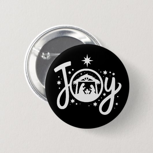 Christian Christmas Joy Jesus Nativity Scene Faith Button (Vorne & Hinten)