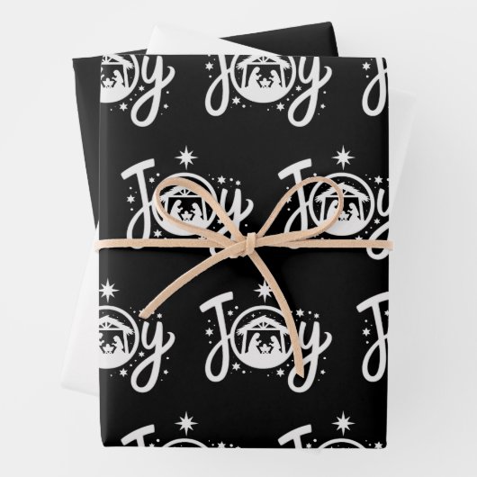 Christian Christmas Joy Jesus Nativity Scene Faith Geschenkpapier Set (Beispiel)