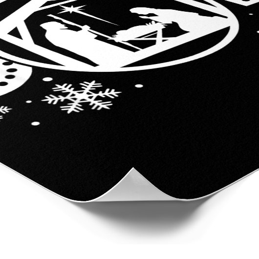 Christian Christmas Joy Jesus Nativity Scene Faith Poster (Ecke)