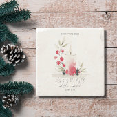 Christian Christmas Modern Scripture Candle Custom Steinuntersetzer