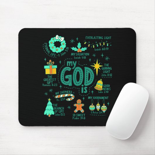 Christian Christmas My God Is Jesus Is The Reason  Mousepad (Mit Mouse)