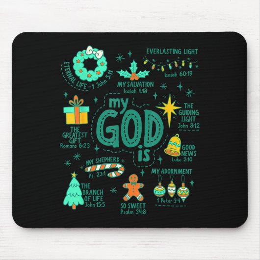 Christian Christmas My God Is Jesus Is The Reason Mousepad (Vorne)