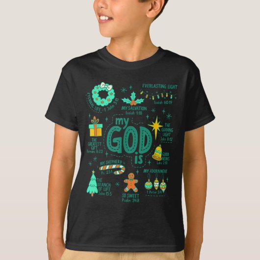 Christian Christmas My God Is Jesus Is The Reason T-Shirt (Vorderseite)