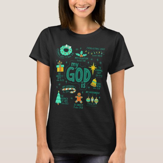 Christian Christmas My God Is Jesus Is The Reason T-Shirt (Vorderseite)