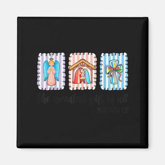 Christian Christmas Nativity Scene Jesus Faith Bel Magnet (Vorne)