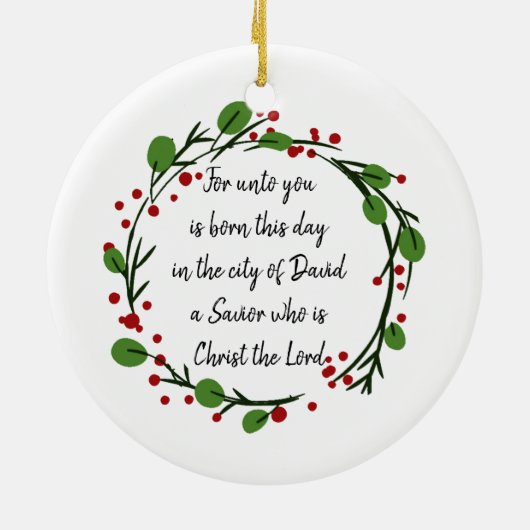Christian Christmas Scripture Sticker Scripture Keramik Ornament (Hinten)
