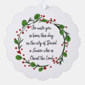 Christian Christmas Scripture Sticker Scripture Ornament Karte (Rückseite)