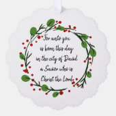 Christian Christmas Scripture Sticker Scripture Ornament Karte (Vorderseite)
