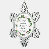 Christian Christmas Scripture Sticker Scripture Schneeflocken Zinn-Ornament (Rechts)