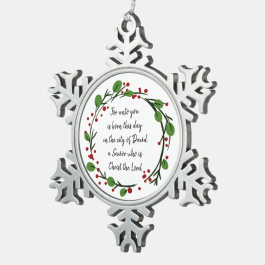 Christian Christmas Scripture Sticker Scripture Schneeflocken Zinn-Ornament (Rechts)