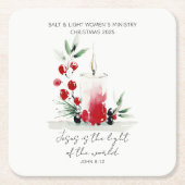 Christian Christmas Scripture Stylish Custom Event Rechteckiger Pappuntersetzer (Vorderseite)