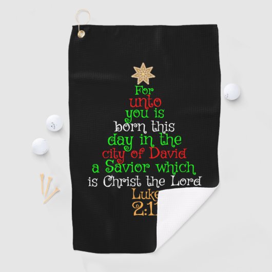 Christian Christmas Tree Shirts Golfhandtuch (Insitu)