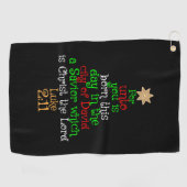Christian Christmas Tree Shirts Golfhandtuch (Horizontal)