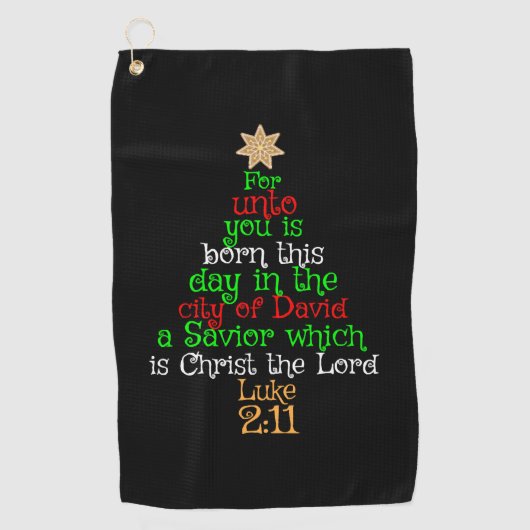 Christian Christmas Tree Shirts Golfhandtuch (Vorderseite)