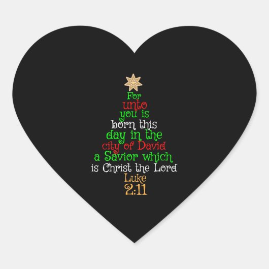 Christian Christmas Tree Shirts Herz-Aufkleber (Vorderseite)