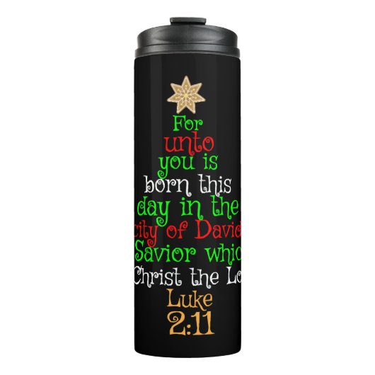 Christian Christmas Tree Shirts Thermosbecher (Vorderseite)