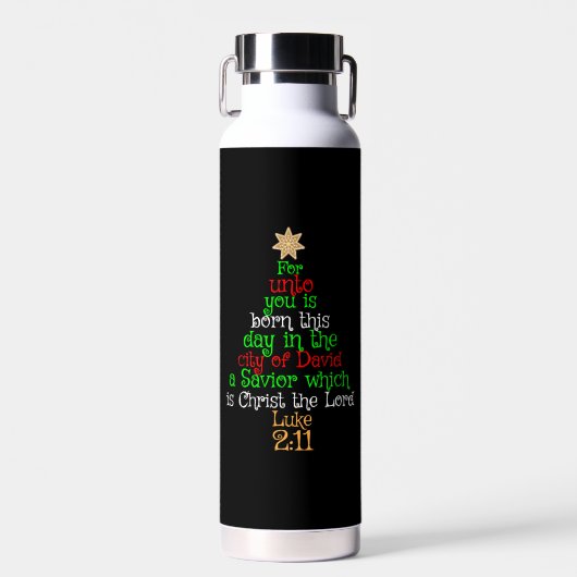 Christian Christmas Tree Shirts Trinkflasche (Vorne)