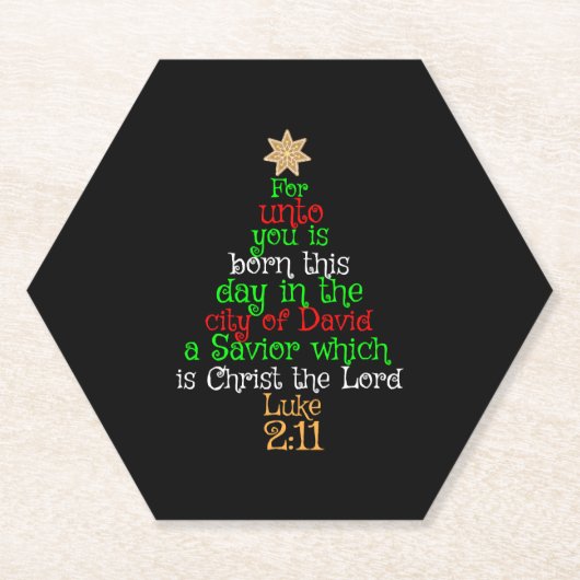 Christian Christmas Tree Shirts Untersetzer (Vorderseite)