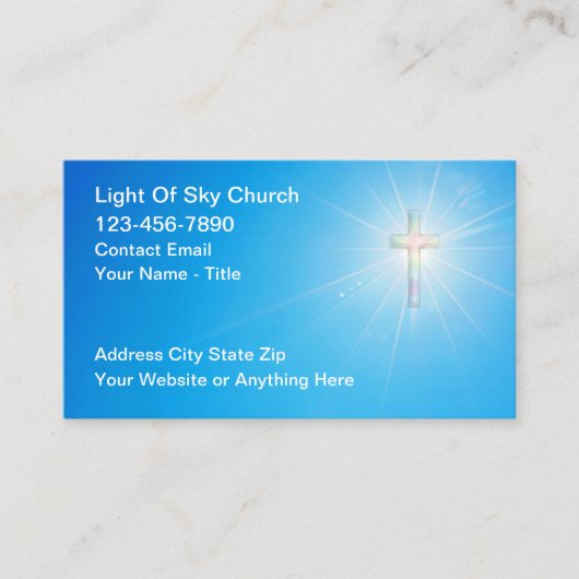 Christian Church Business Cards With Cross Visitenkarte (Vorderseite)