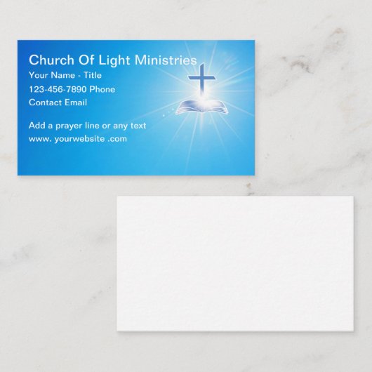 Christian Church Theme Prayer Bible Cards Visitenkarte (Vorne/Hinten)
