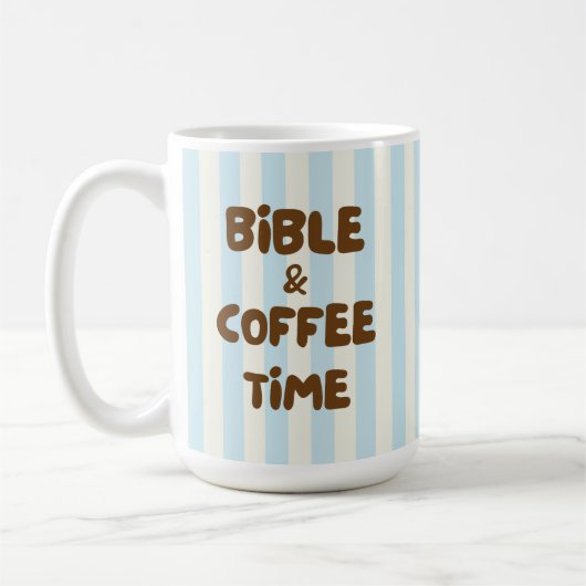 Christian Coffee Brown Typography Lettering Cozy Kaffeetasse (Links)