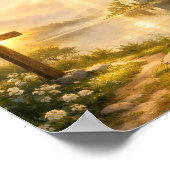 Christian Cross and Bible Sunrise Poster (Ecke)