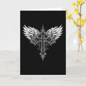 Christian Cross Angel Religious Karte (Gelbe Blume)