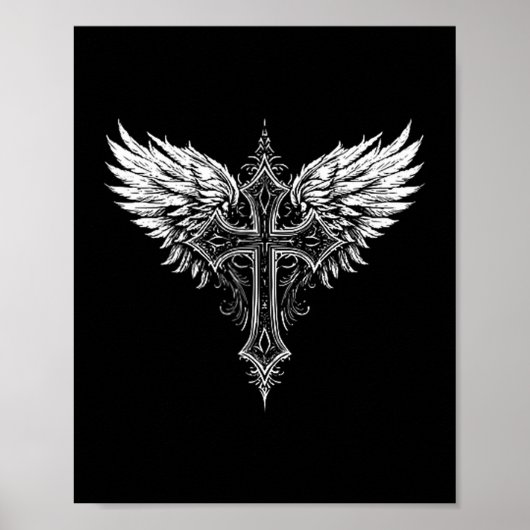 Christian Cross Angel Religious  Poster (Vorne)