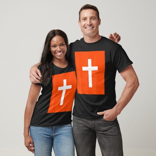 Christian Cross Crucifix Orange Background Jesus F T-Shirt (Unisex)