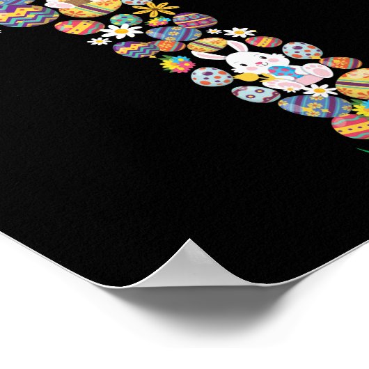 Christian Cross Eggs Easter Poster (Ecke)