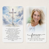 Christian Cross Forever in Our Hearts Prayer Cards (Vorne & Hinten)