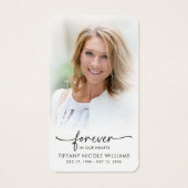 Christian Cross Forever in Our Hearts Prayer Cards (Rückseite)