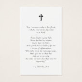 Christian Cross Funeral Memorial Photo Prayer Card (Rückseite)