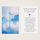 Christian Cross Funeral Memorial Prayer Cards (Vorne & Hinten)