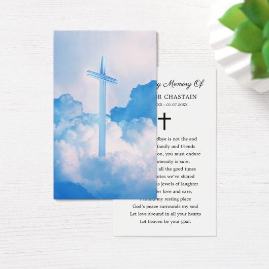 Christian Cross Funeral Memorial Prayer Cards (Schreibtisch)