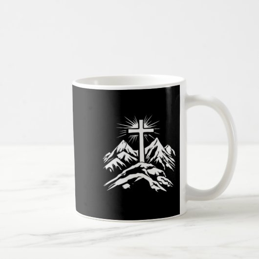 Christian Cross Mountains Religious  Kaffeetasse (Rechts)