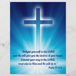 Christian Cross on glowing blue background Flyer