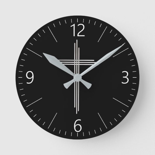 Christian cross runde wanduhr (Vorderseite)
