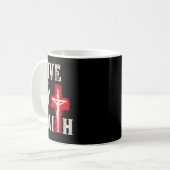 Christian Cross Scripture Live By Faith Kaffeetasse (Vorderseite Links)